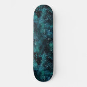 Teal Galaxy Series Design 4 Skateboard (Vorderseite)