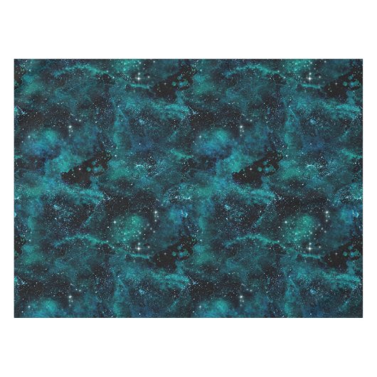 Teal Galaxy Series Design 4 Tischdecke (Vorderseite (Horizontal))