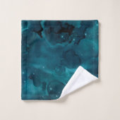 Teal Galaxy Series Design 5 Badhandtuch Set (Waschlappen)