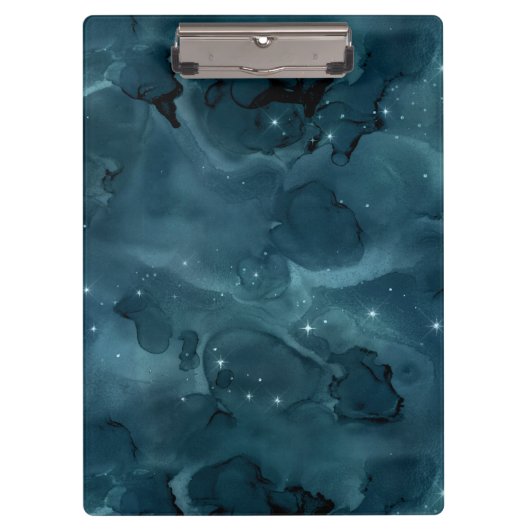 Teal Galaxy Series Design 5 Klemmbrett (Vorderseite)
