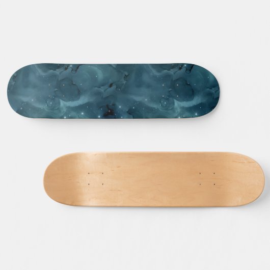 Teal Galaxy Series Design 5 Skateboard (Horizontal)