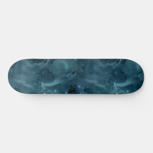 Teal Galaxy Series Design 5 Skateboard (Horizontal)