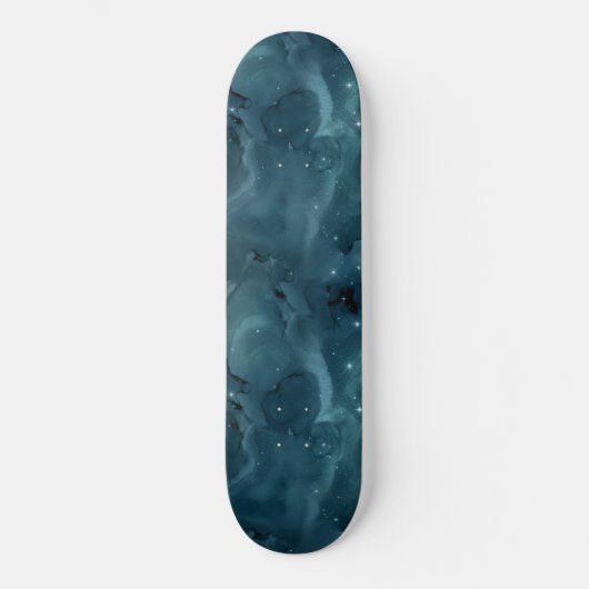 Teal Galaxy Series Design 5 Skateboard (Vorderseite)