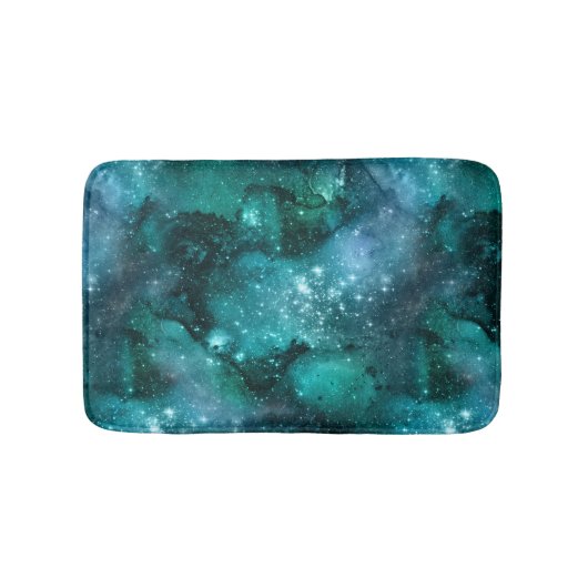 Teal Galaxy Series Design 6 Badematte (Vorderseite)
