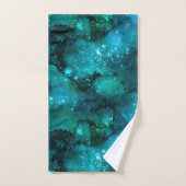 Teal Galaxy Series Design 6 Badhandtuch Set (Handtuch)