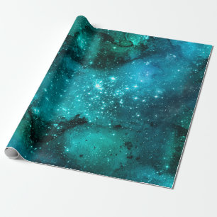 Teal Galaxy Series Design 6 Geschenkpapier