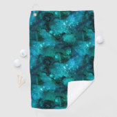 Teal Galaxy Series Design 6 Golfhandtuch (Insitu)