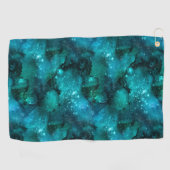 Teal Galaxy Series Design 6 Golfhandtuch (Horizontal)