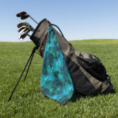 Teal Galaxy Series Design 6 Golfhandtuch (Gras)