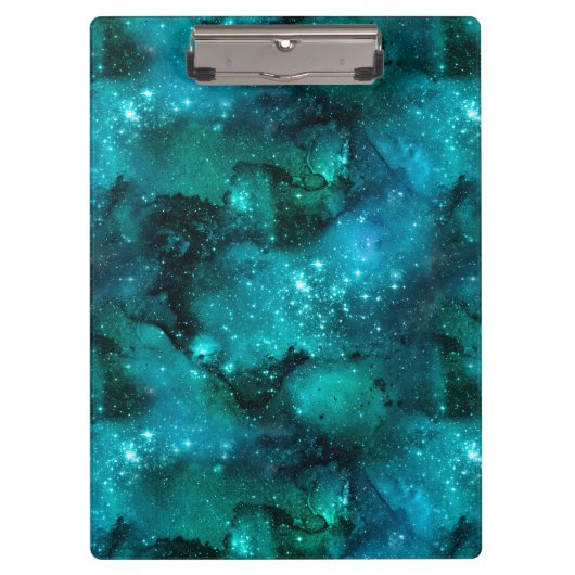 Teal Galaxy Series Design 6 Klemmbrett (Vorderseite)
