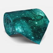 Teal Galaxy Series Design 6 Krawatte (Gerollt)
