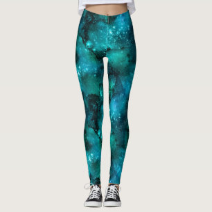 Teal Galaxy Series Design 6 Leggings