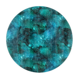 Teal Galaxy Series Design 6  Schneidebrett