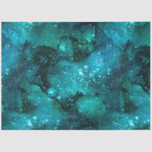 Teal Galaxy Series Design 6 Seidenpapier (Vorderseite)
