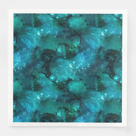 Teal Galaxy Series Design 6 Serviette (Vorderseite)