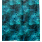 Teal Galaxy Series Design 7 Duschvorhang (Vorderseite)