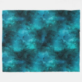 Teal Galaxy Series Design 7 Fleecedecke (Vorderseite (Horizontal))