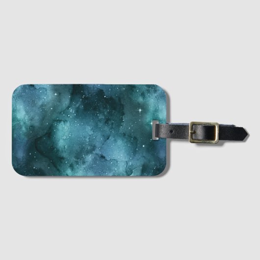 Teal Galaxy Series Design 7 Gepäckanhänger (Vorderseite (Horizontal))