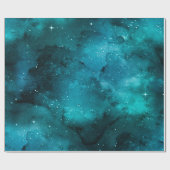 Teal Galaxy Series Design 7 Geschenkpapier (Flach)