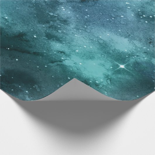 Teal Galaxy Series Design 7 Geschenkpapier (Ecke)