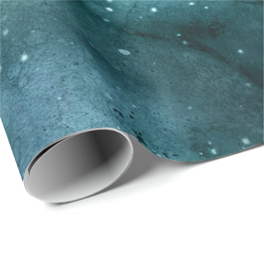 Teal Galaxy Series Design 7 Geschenkpapier (Rolleneckpunkt)