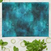 Teal Galaxy Series Design 7 Geschirrtuch (Gefaltet)