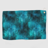 Teal Galaxy Series Design 7 Golfhandtuch (Horizontal)