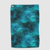Teal Galaxy Series Design 7 Golfhandtuch (Vorderseite)