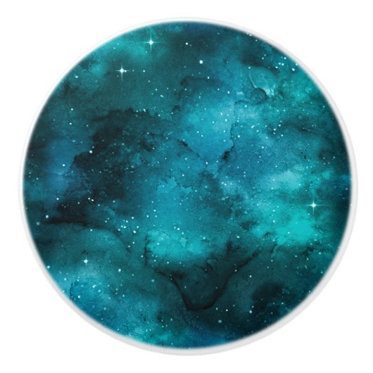 Teal Galaxy Series Design 7 Keramikknauf (Vorderseite)