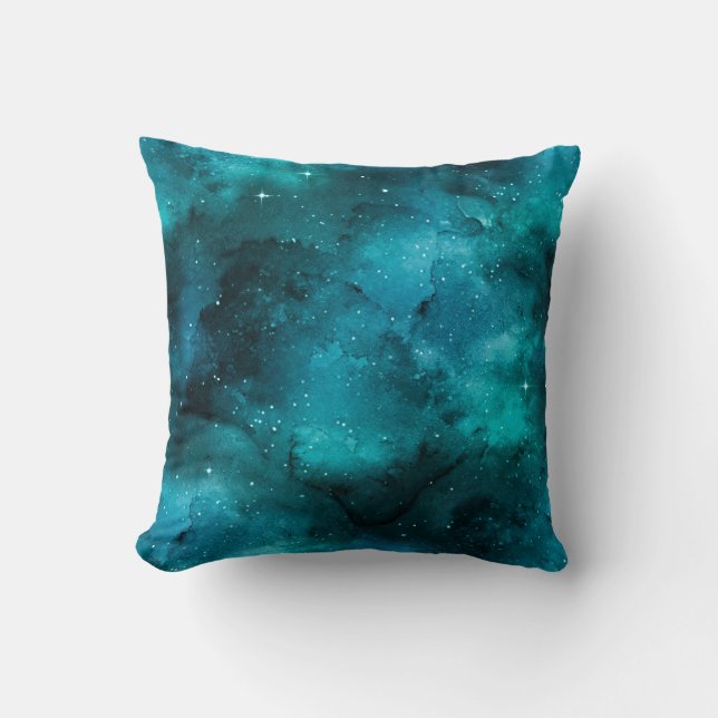 Teal Galaxy Series Design 7 Kissen (Vorderseite)