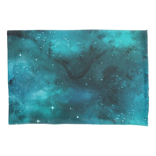 Teal Galaxy Series Design 7 Kissenbezug (Vorderseite-Links)