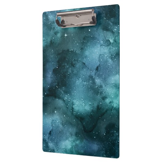 Teal Galaxy Series Design 7 Klemmbrett (Links)