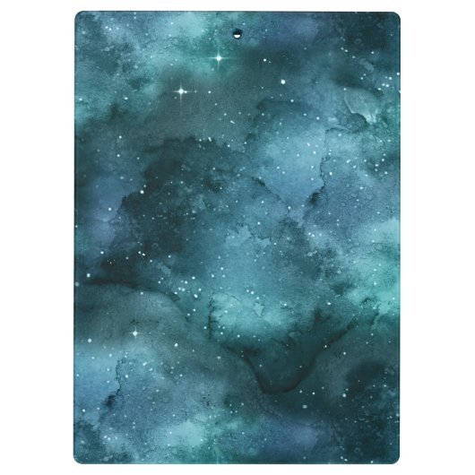 Teal Galaxy Series Design 7 Klemmbrett (Rückseite)