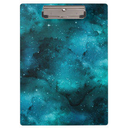 Teal Galaxy Series Design 7 Klemmbrett