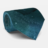 Teal Galaxy Series Design 7 Krawatte (Gerollt)