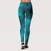 Teal Galaxy Series Design 7 Leggings (Rückseite)
