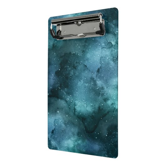 Teal Galaxy Series Design 7 Mini Klemmbrett (Gewinkelt2)