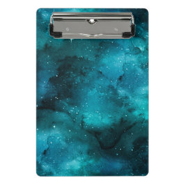 Teal Galaxy Series Design 7 Mini Klemmbrett