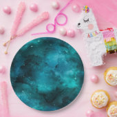 Teal Galaxy Series Design 7 Pappteller (Party)