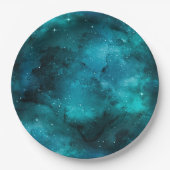 Teal Galaxy Series Design 7 Pappteller (Vorderseite)