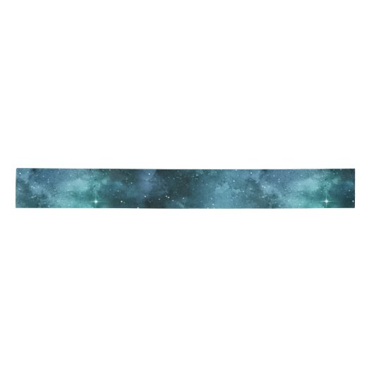 Teal Galaxy Series Design 7 Satinband (Vorderseite)