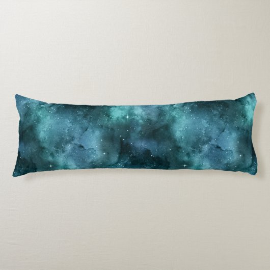 Teal Galaxy Series Design 7 Seitenschläferkissen (Vorderseite)