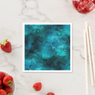 Teal Galaxy Series Design 7 Serviette
