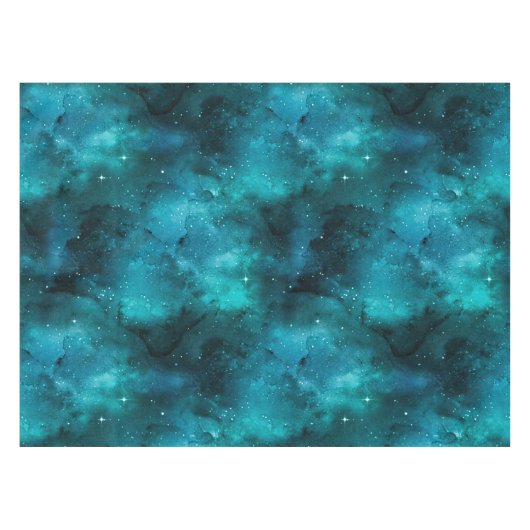 Teal Galaxy Series Design 7 Tischdecke (Vorderseite (Horizontal))