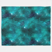Teal Galaxy Series Design 8 Fleecedecke (Vorderseite (Horizontal))