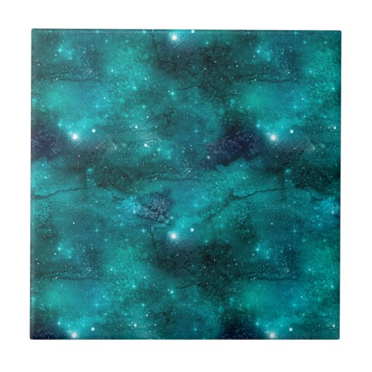 Teal Galaxy Series Design 8 Fliese (Vorderseite)