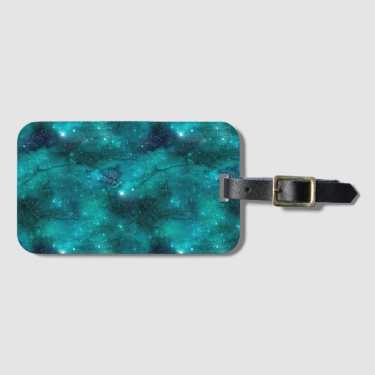 Teal Galaxy Series Design 8 Gepäckanhänger (Vorderseite (Horizontal))