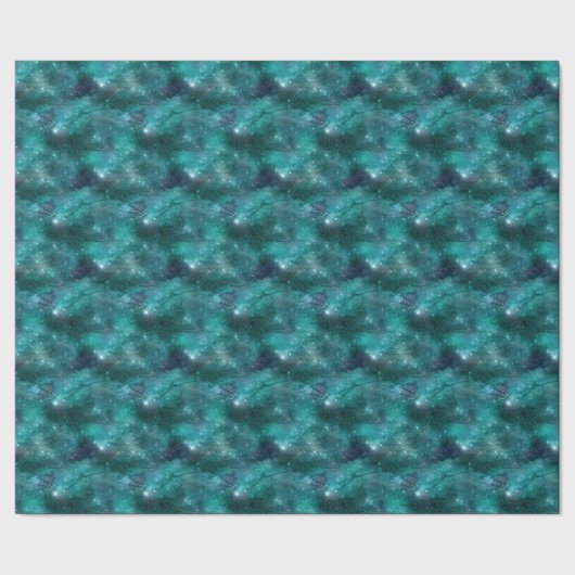 Teal Galaxy Series Design 8 Geschenkpapier (Saum)