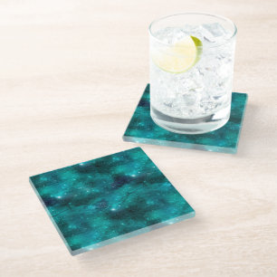 Teal Galaxy Series Design 8 Glasuntersetzer