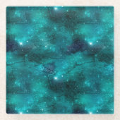 Teal Galaxy Series Design 8 Glasuntersetzer (Vorderseite)